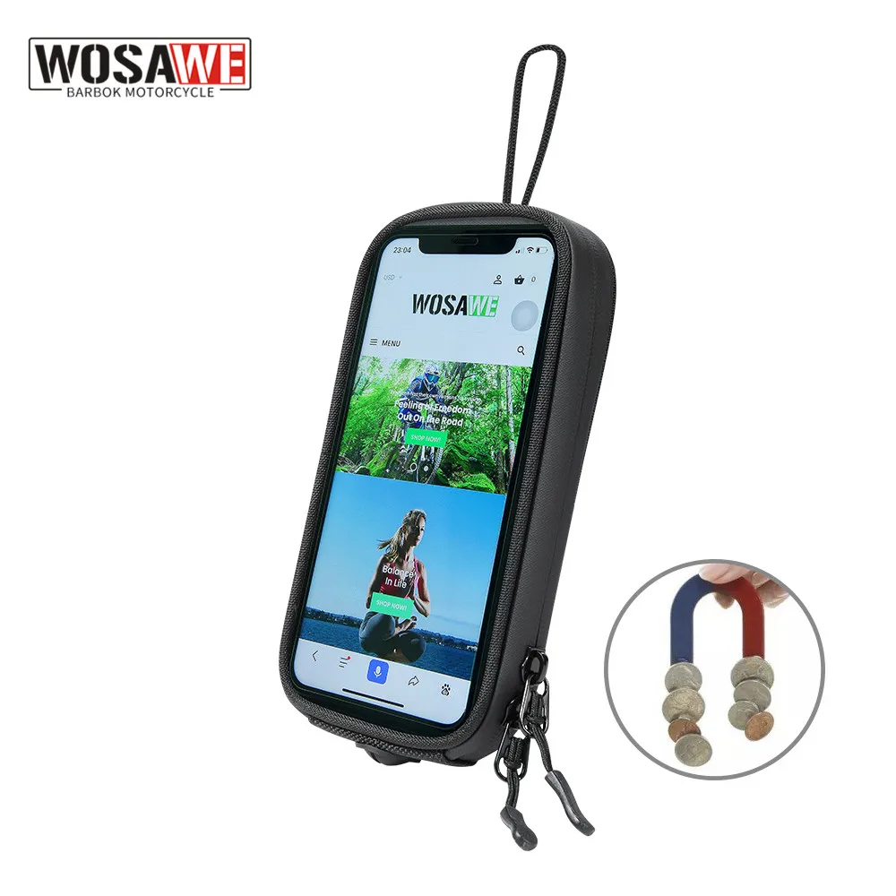 Magnetic Motorcycle Tank Bag Mobile GPS Navigation Holder Bags Waterproof Touch Screen Motorbike Front Tube Phone Package