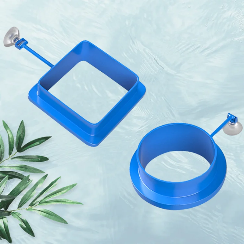 New Aquarium Feeding Ring Fish Tank Station Floating Food Tray Feeder Square Circle Aquarium Accessory with Suction Cup 6