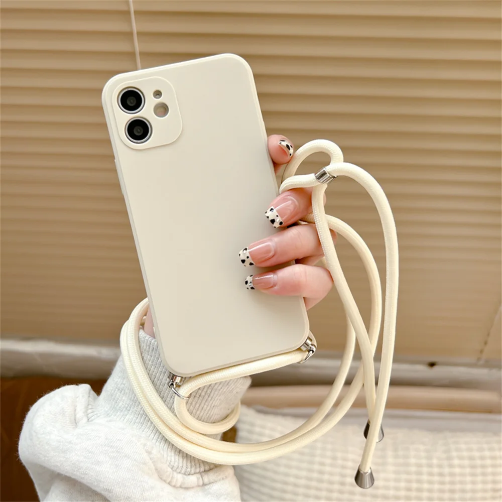 Crossbody Necklace Strap Lanyard Soft Silicone Phone Cases For iPhone 11 12 13 Pro Max XS X XR 7 8 6 6S Plus SE 2020 Case Cover best case for iphone 12 pro max