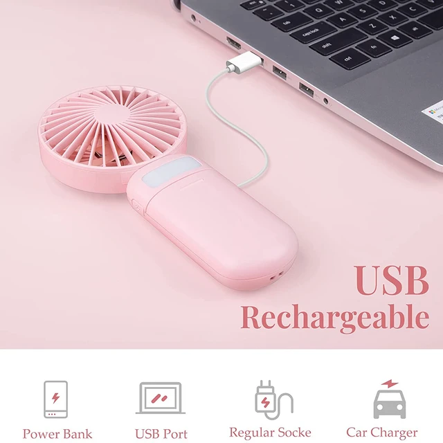 Ventilador de mano USB Mini Wind Power Handheld Fan Portable