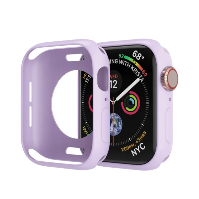 Candy Soft Silicone Case for Apple Watch 3 2 1 42MM 38MM Cover Protection Shell for iWatch 4 5 6 SE 44MM 40MM Watch Bumper black 9  purple