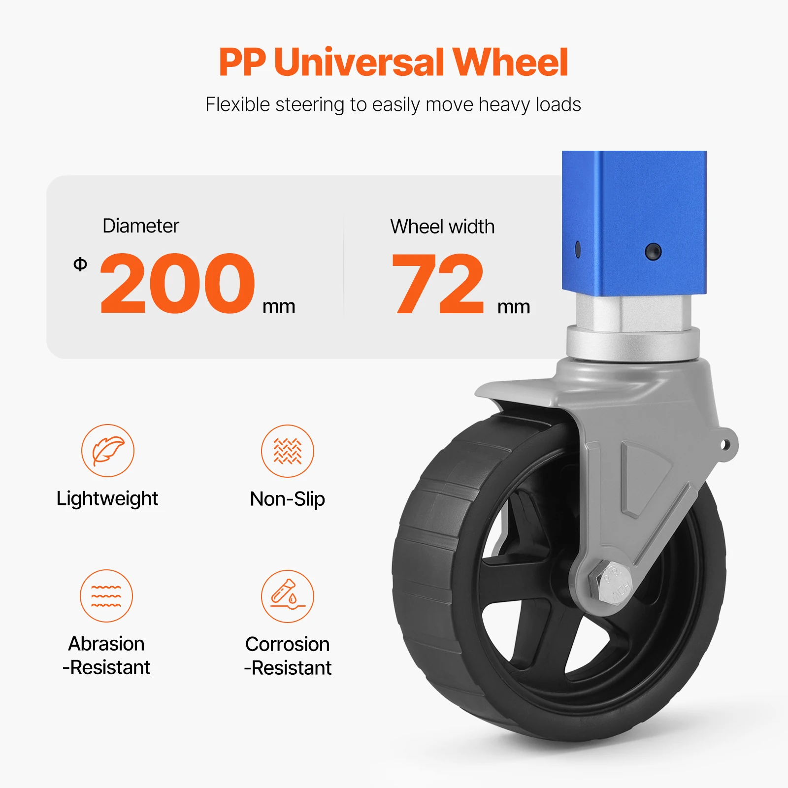 Aluminum Trailer Jack with PP Wheel for RV Boat