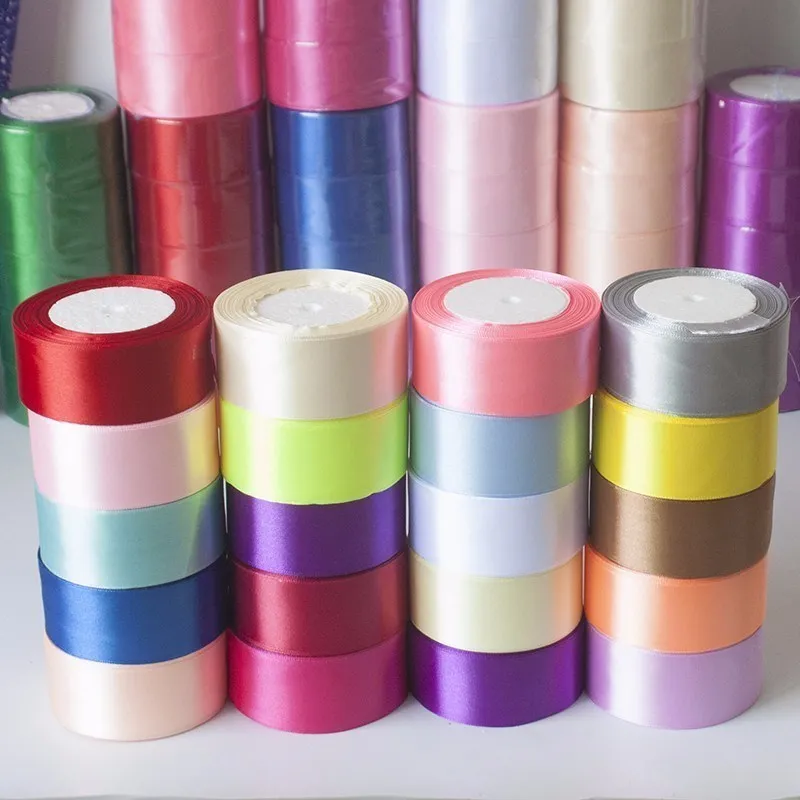 Silk Satin Ribbons Handmade Crafts Supplies DIY Wedding Sashes Gift Box Wrapping