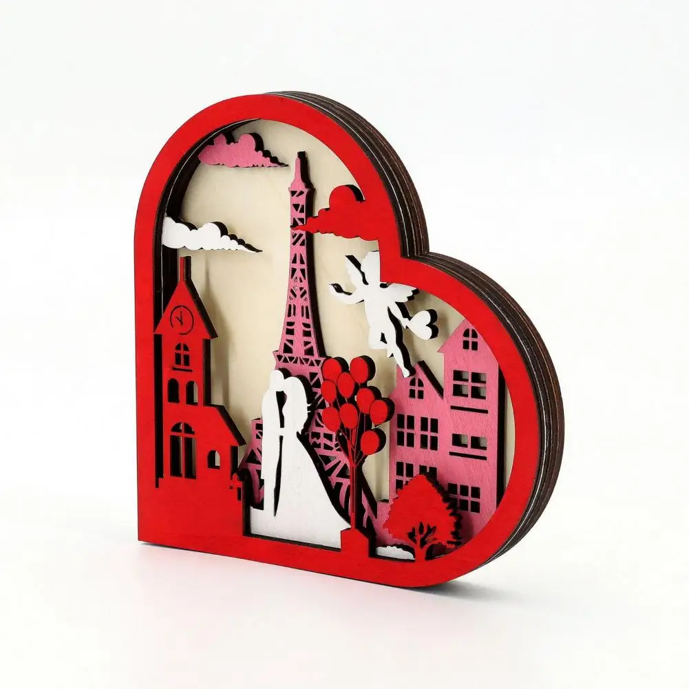 

Heart-shaped Wooden Decoration Romantic Heart Shaped Wooden Sign for Valentine's Day Decor Freestanding Love Table for Home