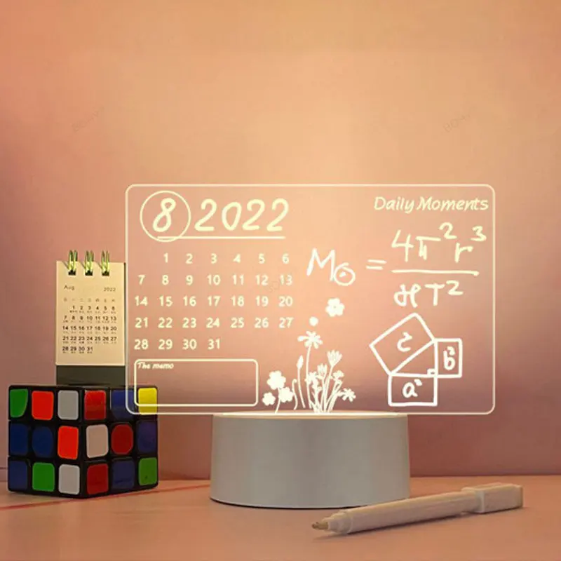 

Note Board Creative Tricolor Light Led Night Light Gift Children Decoration Night Lamp USB Message Board Holiday Light With Pen