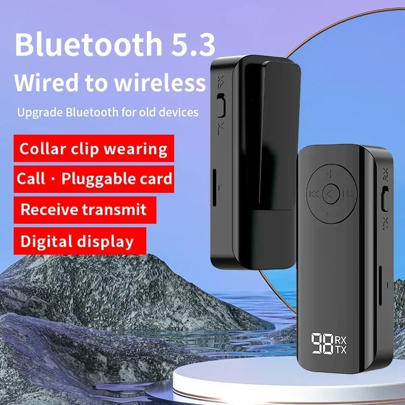 Ricevitore trasmettitore Bluetooth 5.3, adattatore audio wireless 2 in