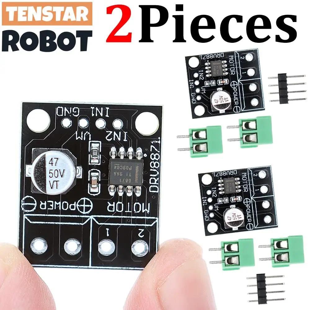 TENSTAR DRV8871 H-Bridge Brushed DC Motor Driver Breakout Board PWM Control 3.6A Max Internal Current Sense 6.5V To 45V 2pcs