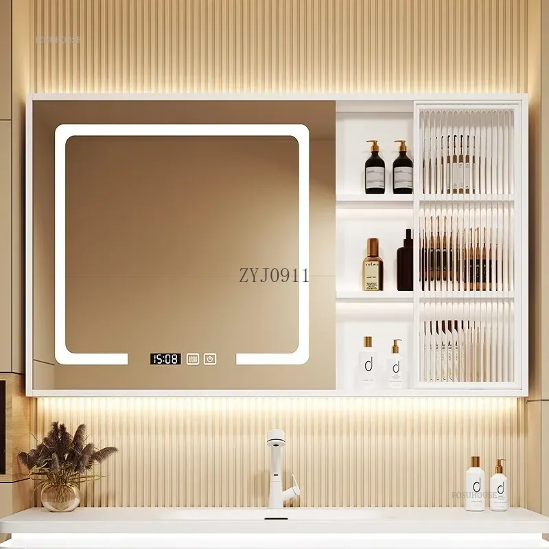 Nordic Smart Bathroom Mirror Cabinet Separate Wall-mounted Simple Bathroom Dressing Storage Cabinets Furniture E