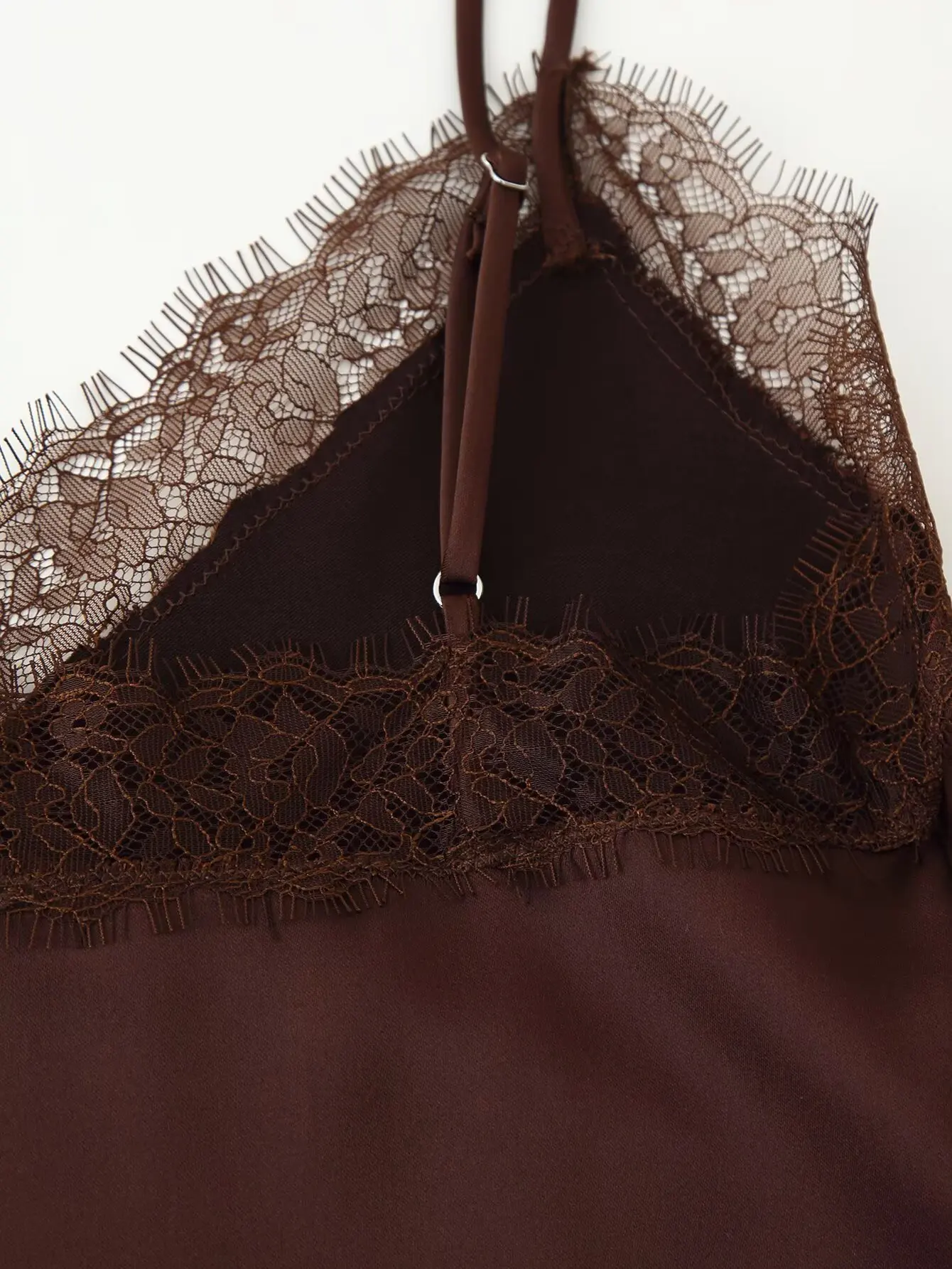 Women's All Seasons V-Neck Vest Top Female Suspender Lace Edge Decorative Sexy Backless Vest Lady Faion Lace Satin Texture Top