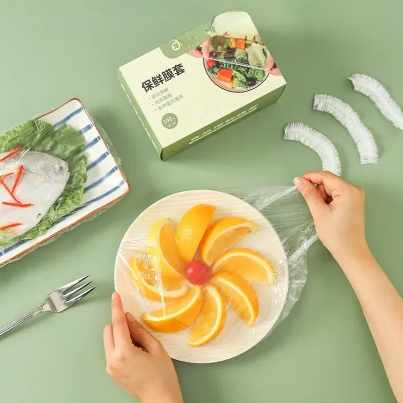 Food Cover Fresh Keeping Bags Plastic Food Storage Bags Plastic Wrap Disposable Food Cover Plastic Food Cover Fresh Film Cover Food Grade Fresh-keeping Bag with Box Disposable Household Refrigerator Cover Vegetable Sealed Freezer Bag Tool