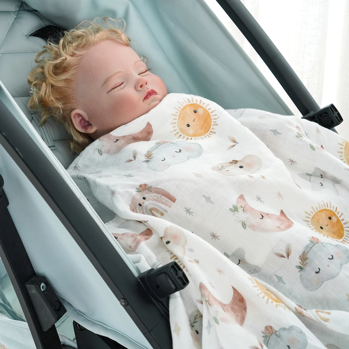 Kangobaby #My Soft Life# New Premier Bamboo Cotton Baby Muslin Swaddle Blanket Newborn Wrap Infant Bath Towel 120x110cm 4