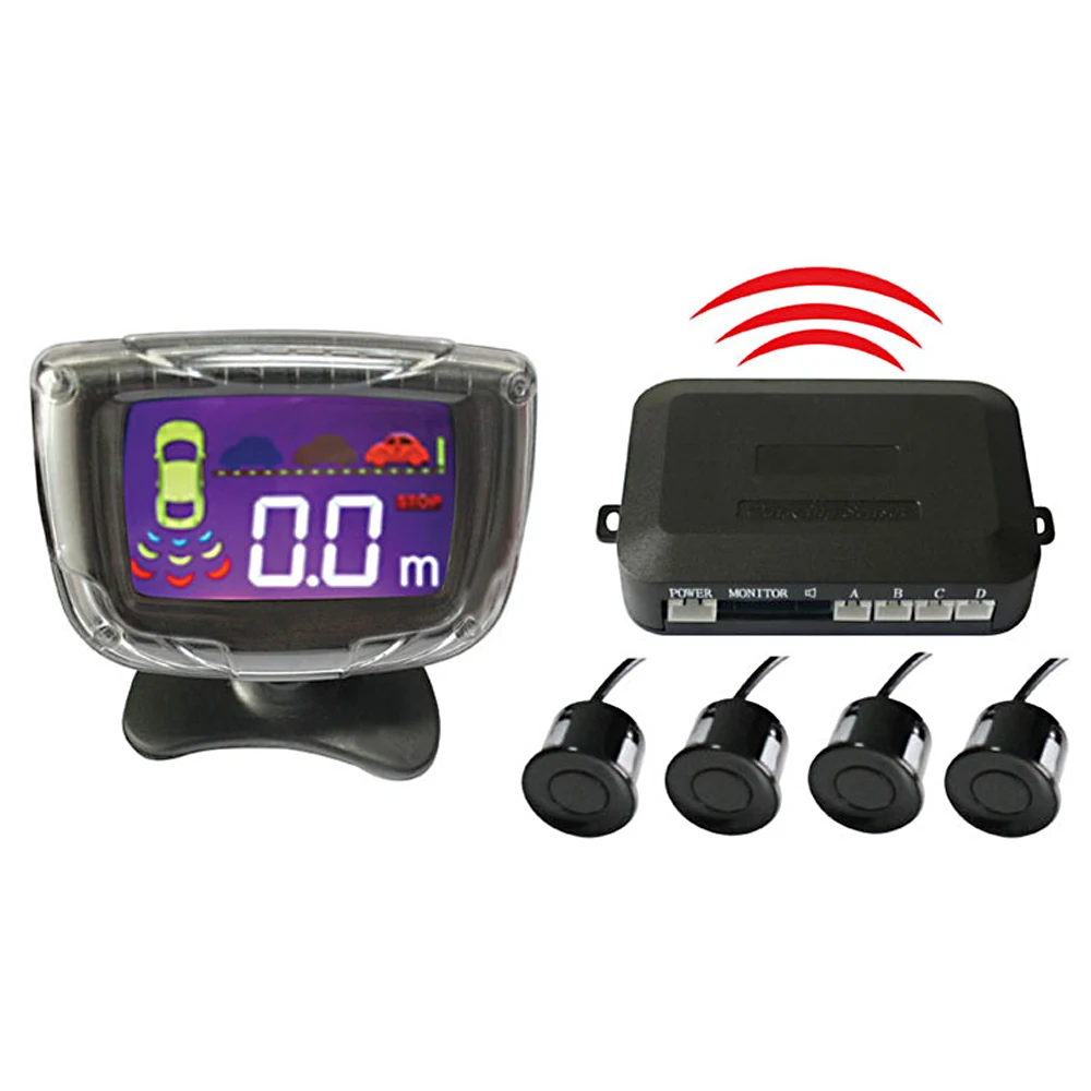 

1set Wireless Car Parking Sensor Set LCD Display 4 Radar Probe Buzzer Alarm Backup Reversing Radar Monitor Detector System