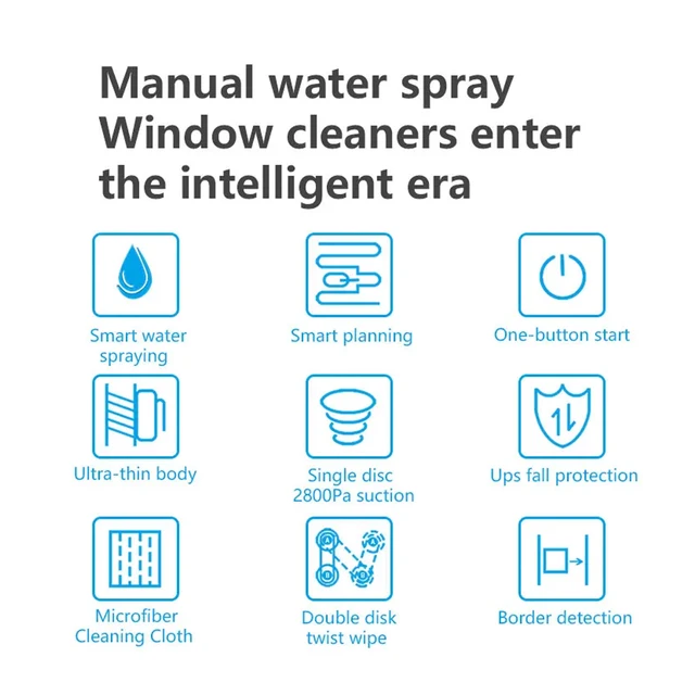 Intelligent Window Cleaning Robot Ultrasonic Atomization Water Spray 5600Pa Super Suction 2