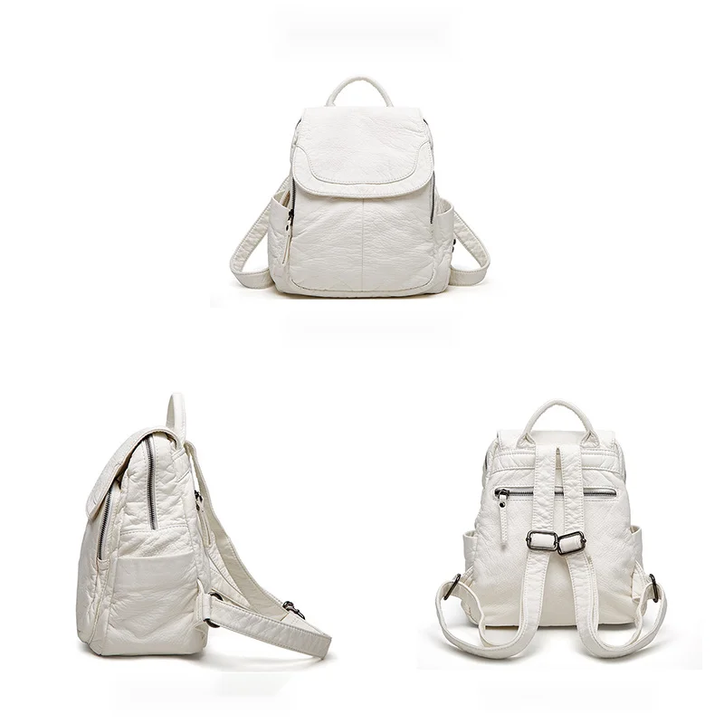 Soft Leather Backpack For Women Minimalist High Capacity Travel_voghion.com