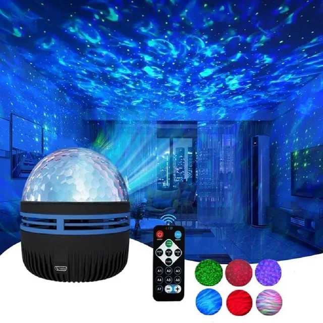 LED Night Light Water Pattern Projection Effect Lamp Children's Bedroom Decoration Projection Lamp Birthday Party Decoration 1