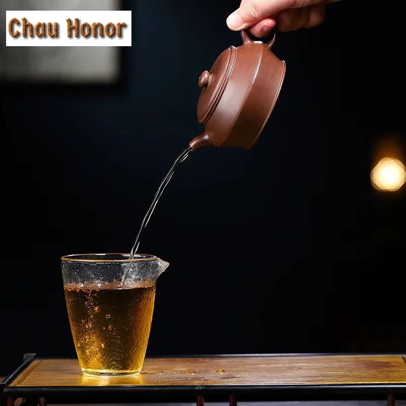 180ml Handmade Purple Clay Tea Pot Chinese Yixing Manshu Teapot Boutique Raw Ore Purple Mud Kettle with Filter Zisha Teaware