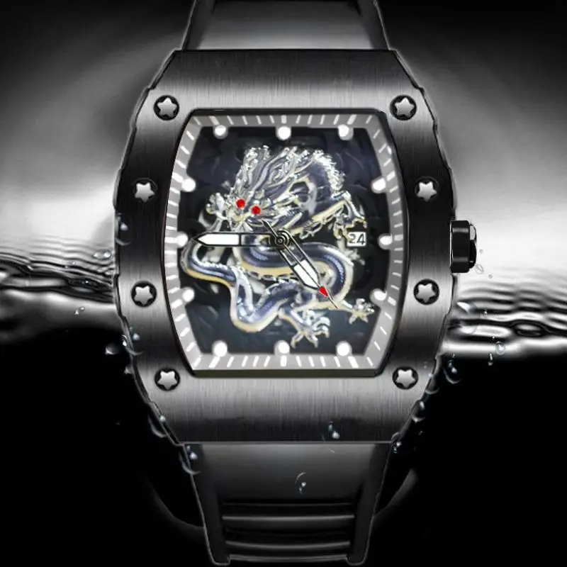 Skull Luxury Quartz Men’s Wristwatch Male Watch for Man Watches Mechanical Trend Automatic Transparent Ghost Head Waterproof