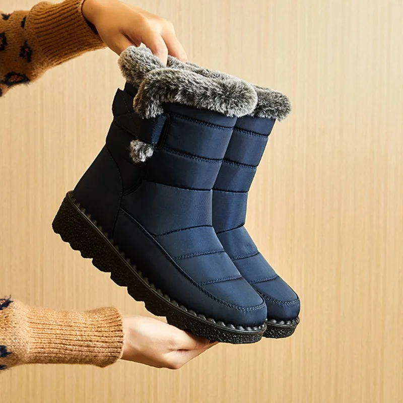 Waterproof Winter Boots for Women 2023 New Faux Fur Long Plush Snow Boots Woman Platform Ankle Boots Warm Cotton Couples Shoes
