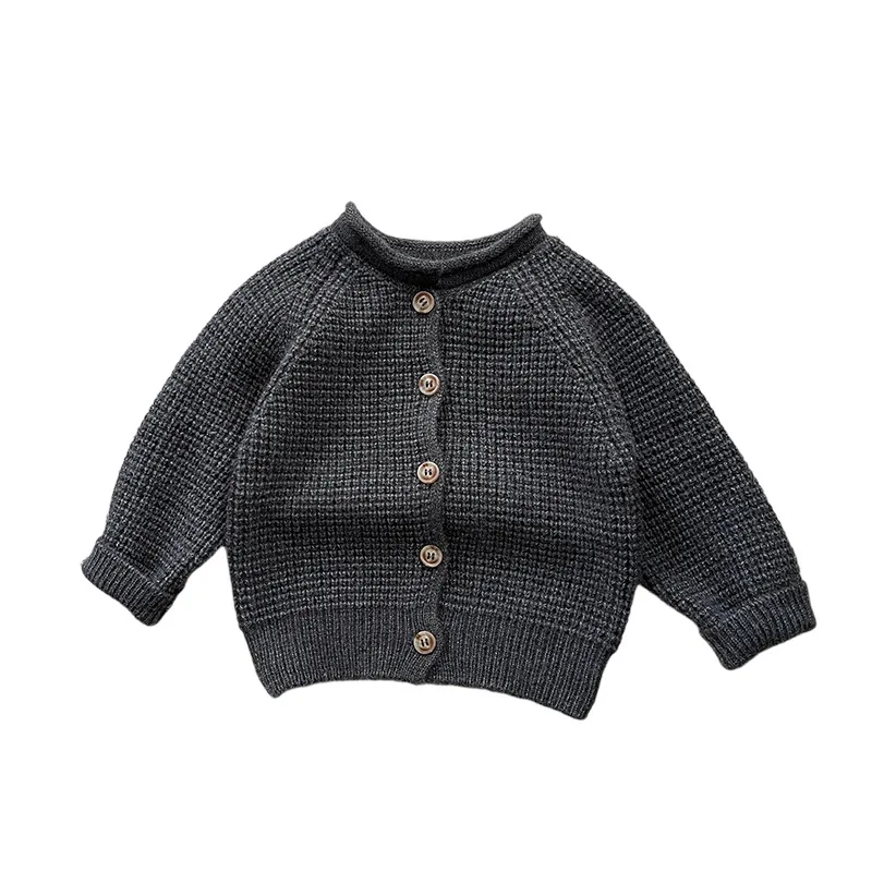 Autumn New Baby Long Sleeve Sweater Coat Solid Infant Girl Knitted Cardigan Cotton Boys Warm Jacket Toddler Casual Knitwear
