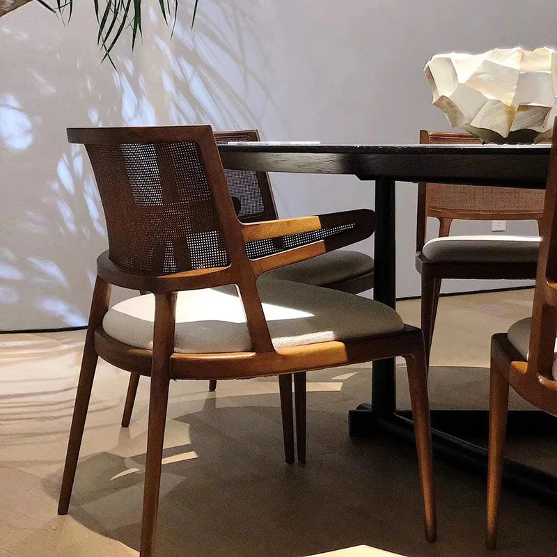 

Retro Wooden Minimalist Designer Dining Chairs Bedroom Kitchen Dresser Chairs Sillas De Comedor Dining Room Furniture HYDC
