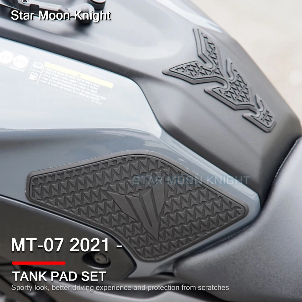 

Для Yamaha MT 07 MT07 MT-07 2021-боковые прокладки для топливного бака, защитные наклейки, наклейка, газовый коленный захват, Тяговая прокладка Tankpad