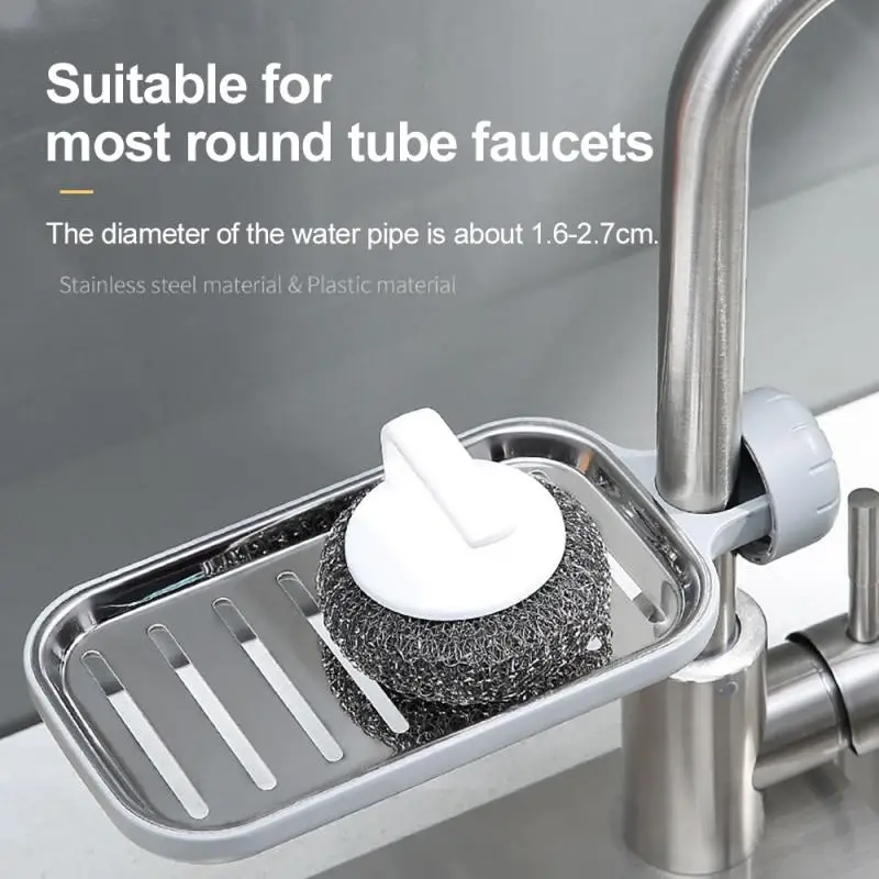 Description Picture 2 of itemStainless Steel Artifact Storage Sink Rag Drain Basket Faucet Rack Shelf In Bathroom Shelves For Bathroom Kitchen Accessories