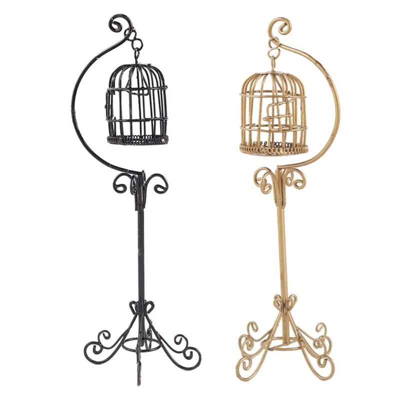 

Mini Metal Bird Cage Model Micro Landscape DIY Birdcage Ornament Crafts