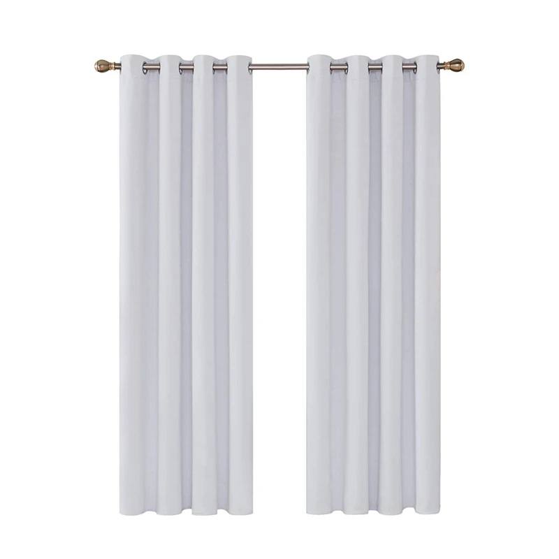 

AT14 Set Of 2 Blackout Curtains, Thermal Curtains, Opaque Curtains Room Curtain With Eyelets,96X52in (H X W)