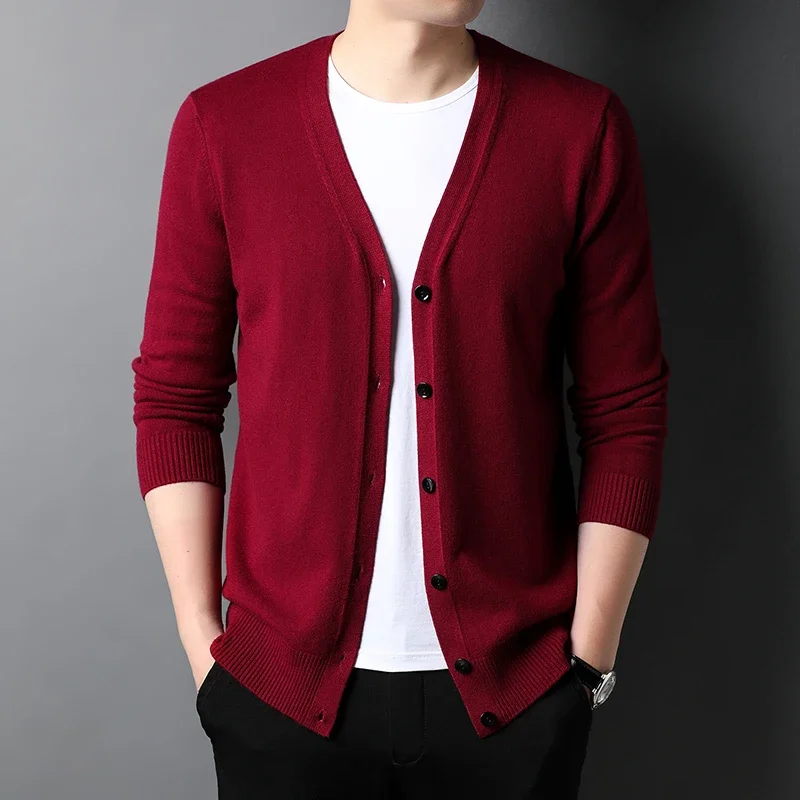 

Высококачественная Новая Осенняя брендовая модная зимняя трикотажная Японская уличная одежда, простые повседневные пальто, куртка, Мужская одежда