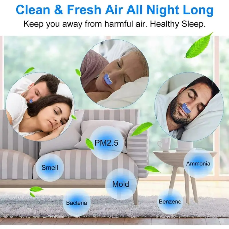 Anti Snoring Devices Upgraded Adjustable Wind Speed Electric Snoring Solution Snore Reducing Anti Snore Stopper Blue 3