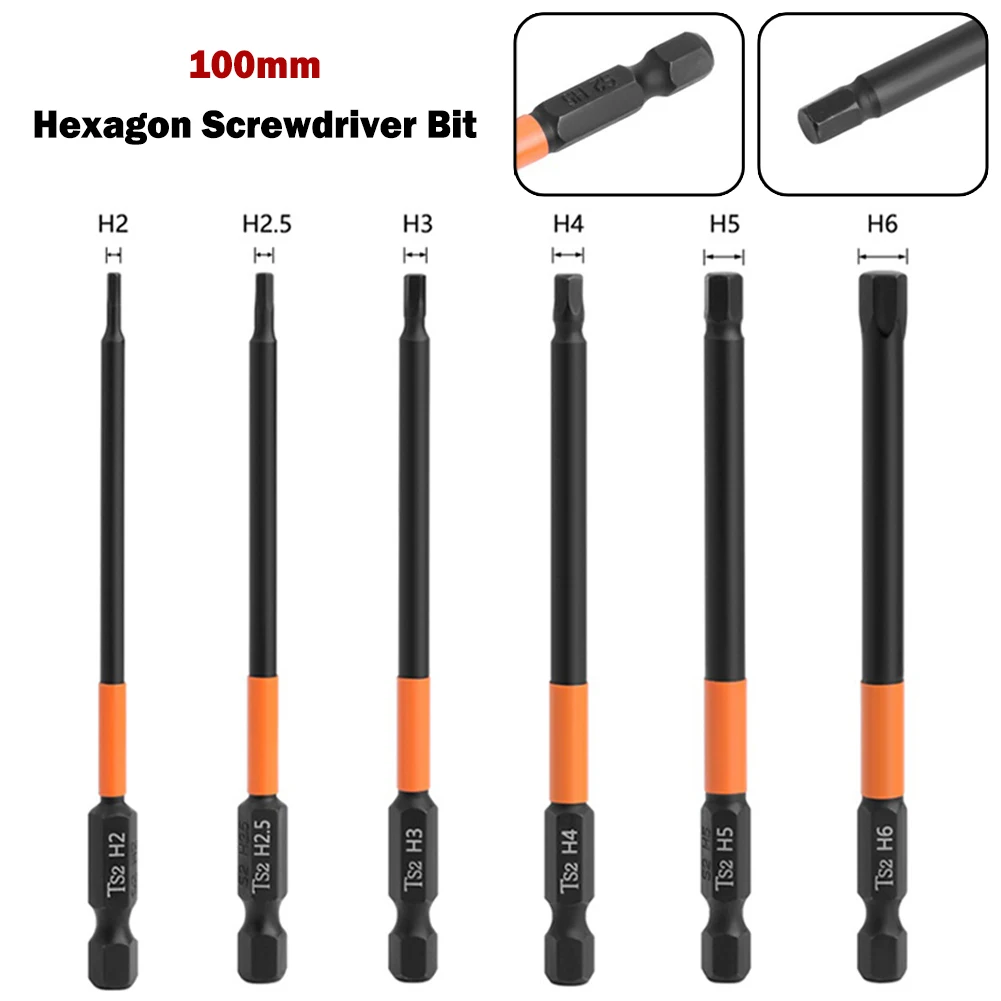 

1pc 1/4 Inch Alloy Steel Hexagon Screwdriver Bit With Magnetic Hand Tools For Pneumatic/electric/rechargeable Screwdrivers