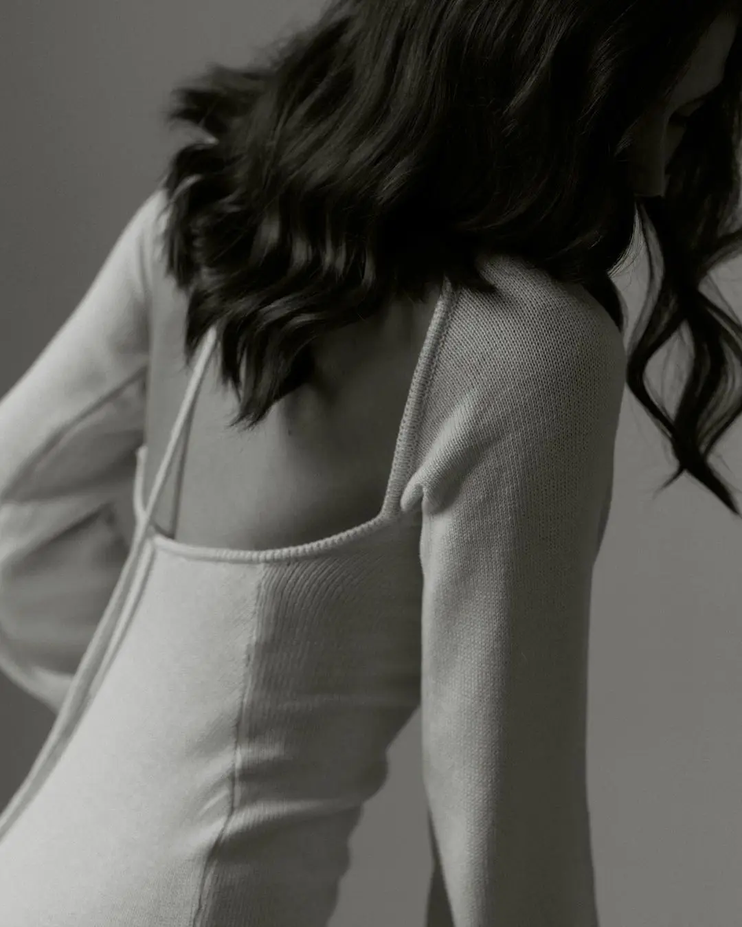 Ruffled Backless Knit Dress Solid Female Casual Lace-Up High Waist Long Sleeve Maxi Dress Knitwear Bandage Fashion Dress