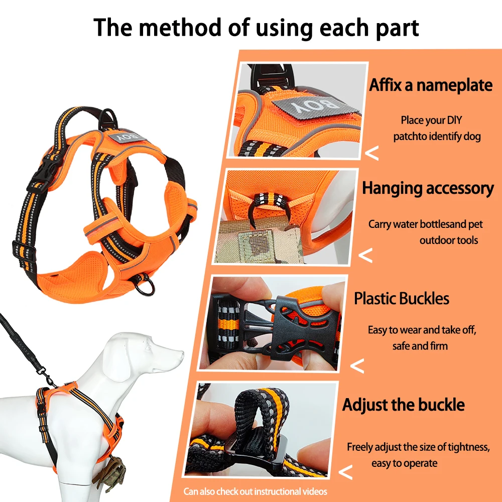 Dog Harness No Pull Custom Dog Harness With Name And Phone Number