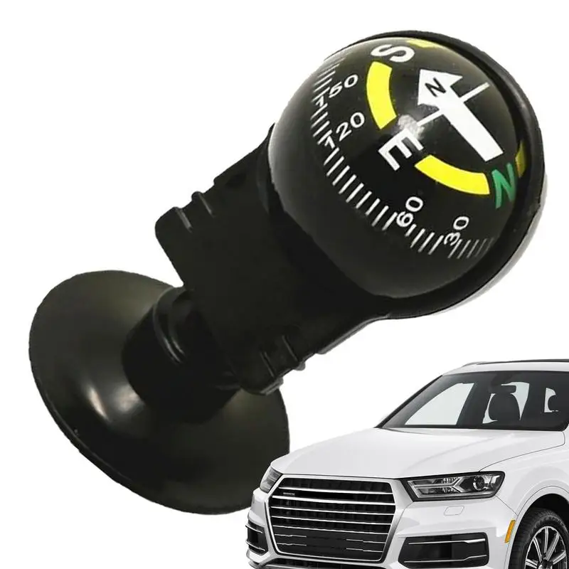 Car Compass Automotive Compass Ball Adjustable Dashboard Mounted Auto Interior Accessories for Hiking Boat Outdoor Travel