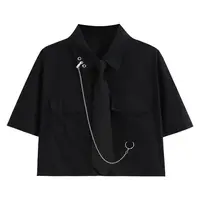 Girl 2026 Summer New Casual Tracksuit Matching Set Korean College Short-sleeve Shirt+Sport Wide Leg Cargo Pants Two-piece Suit - Image 5