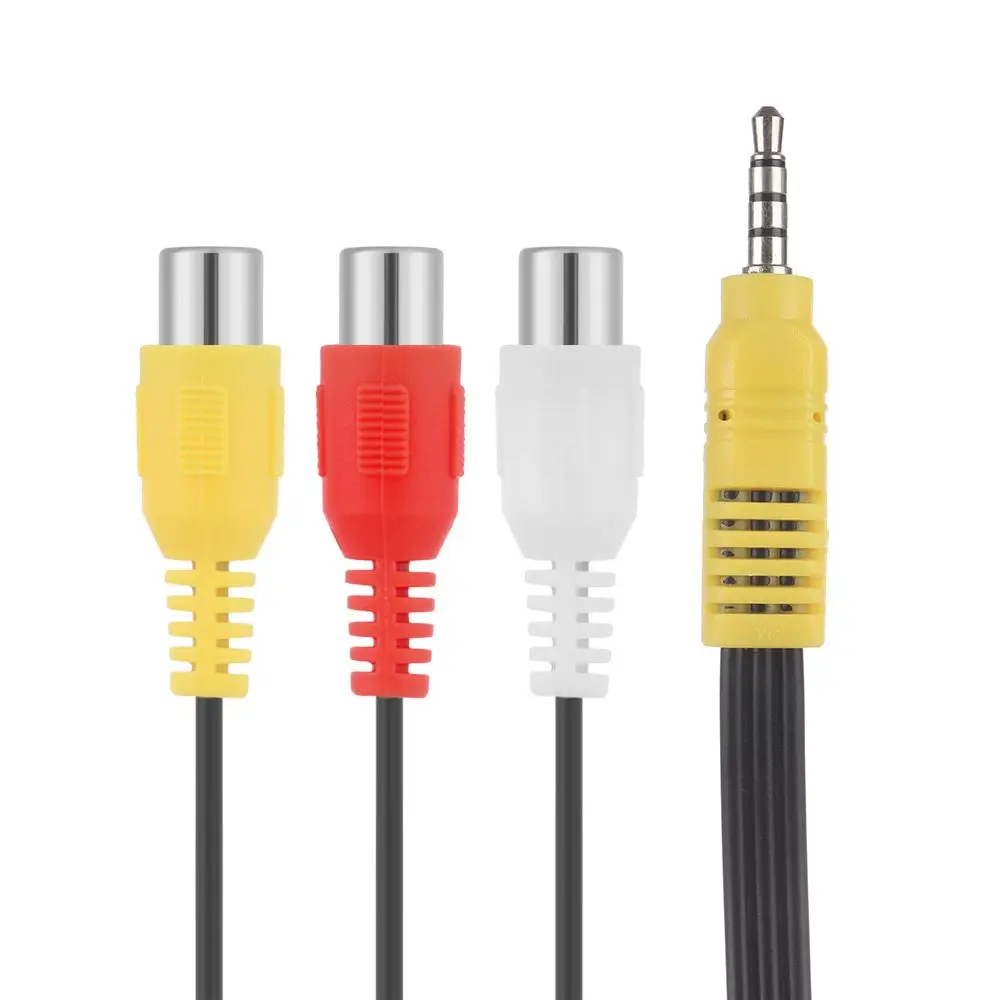 3.5MM To 3 RCA Cable Video Component AV Adapter Cable For TCL TV 3.5mm To RCA Red White And Yellow Female Video Cable TV Set