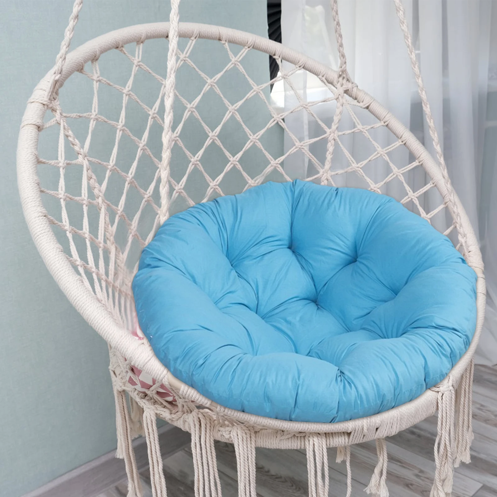 20 인치 라운드 Papasan 의자 쿠션 두꺼운 계란 의자 쿠션 정원 교수형 바구니 의자 매트 안뜰 침실 액세서리