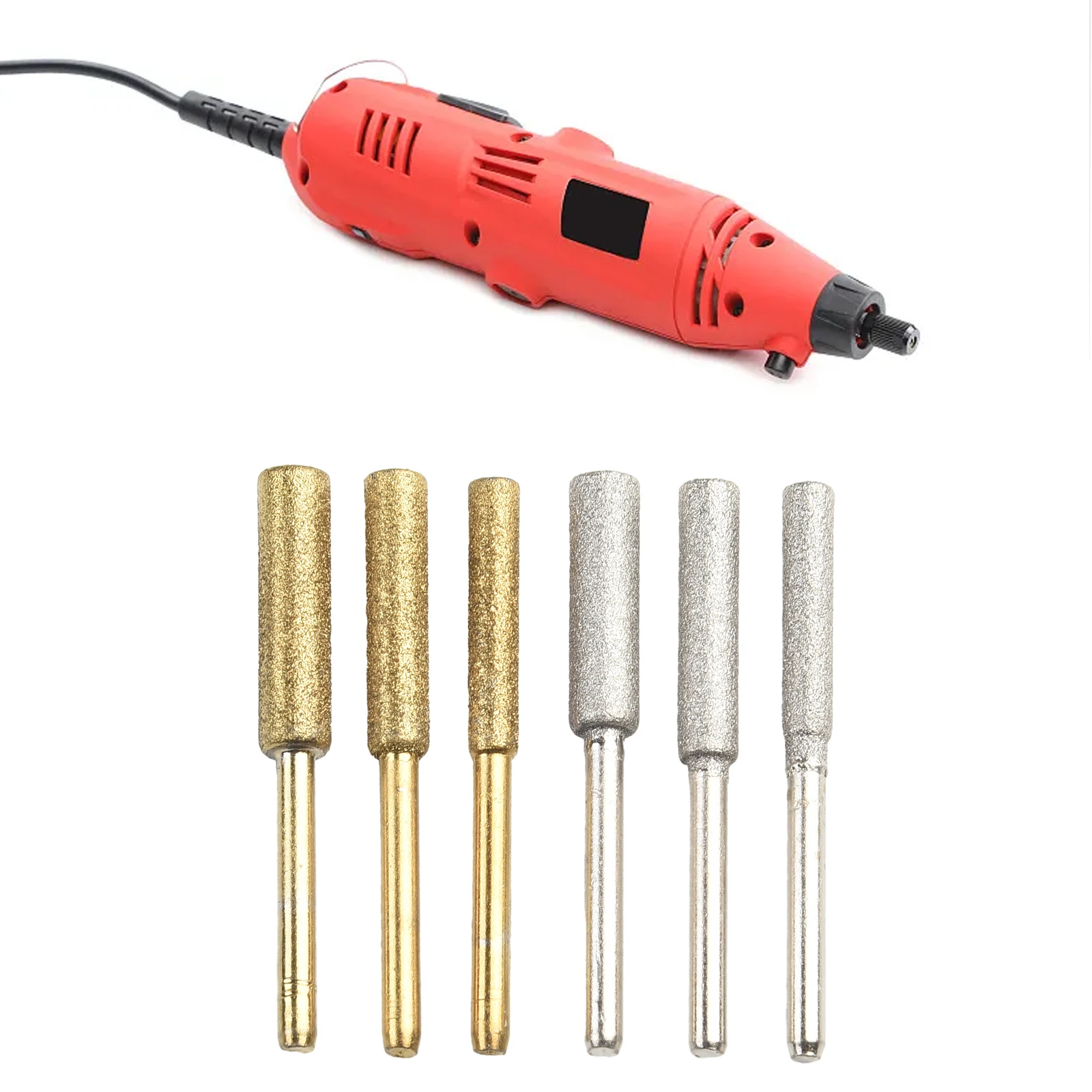 

Chainsaw Sharpener 6PCS Carving Coated Cylindrical Burr Grinding Tool Sharpener Grinder Sharpener Stone File Power Tool Parts