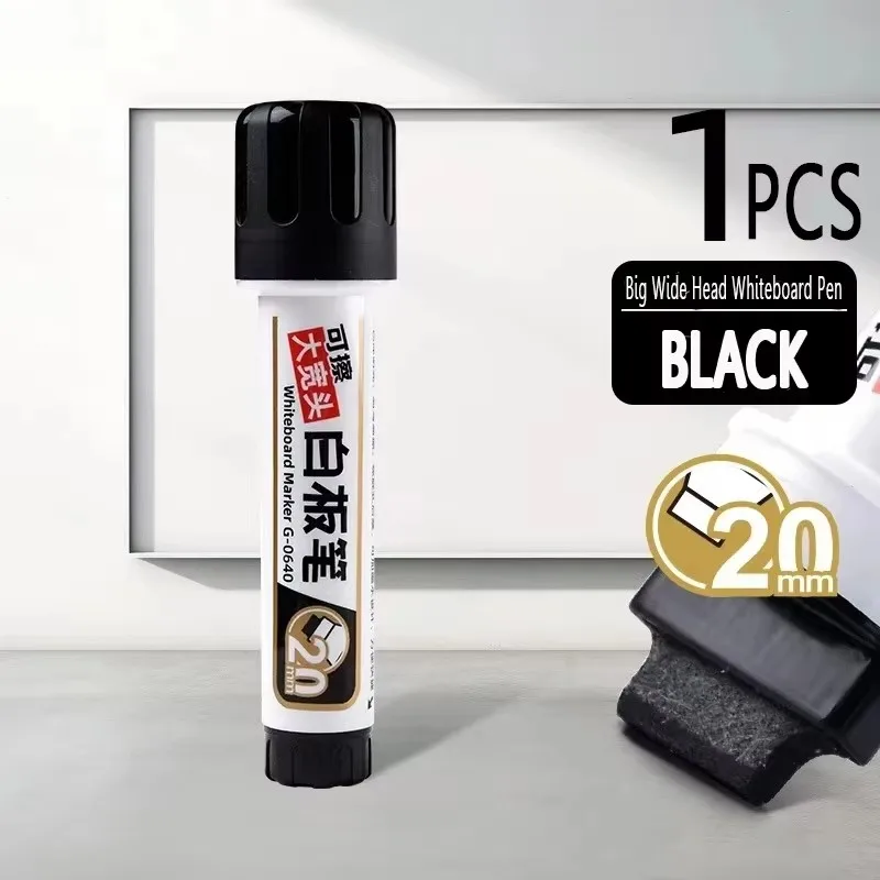20mm 초대형 용량 와이드 헤드 지울 수 있는 잉크 추가 화이트보드 마커 사무용 문구류 수성 보드 펜