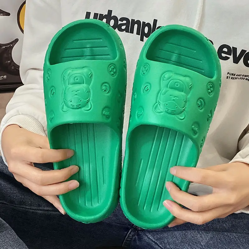 

New High Appearance Men Level Cute Non-slip Thick Sole Tiger Head Cool Slippers Couples Home Bathroom Non-slip Slippers Women