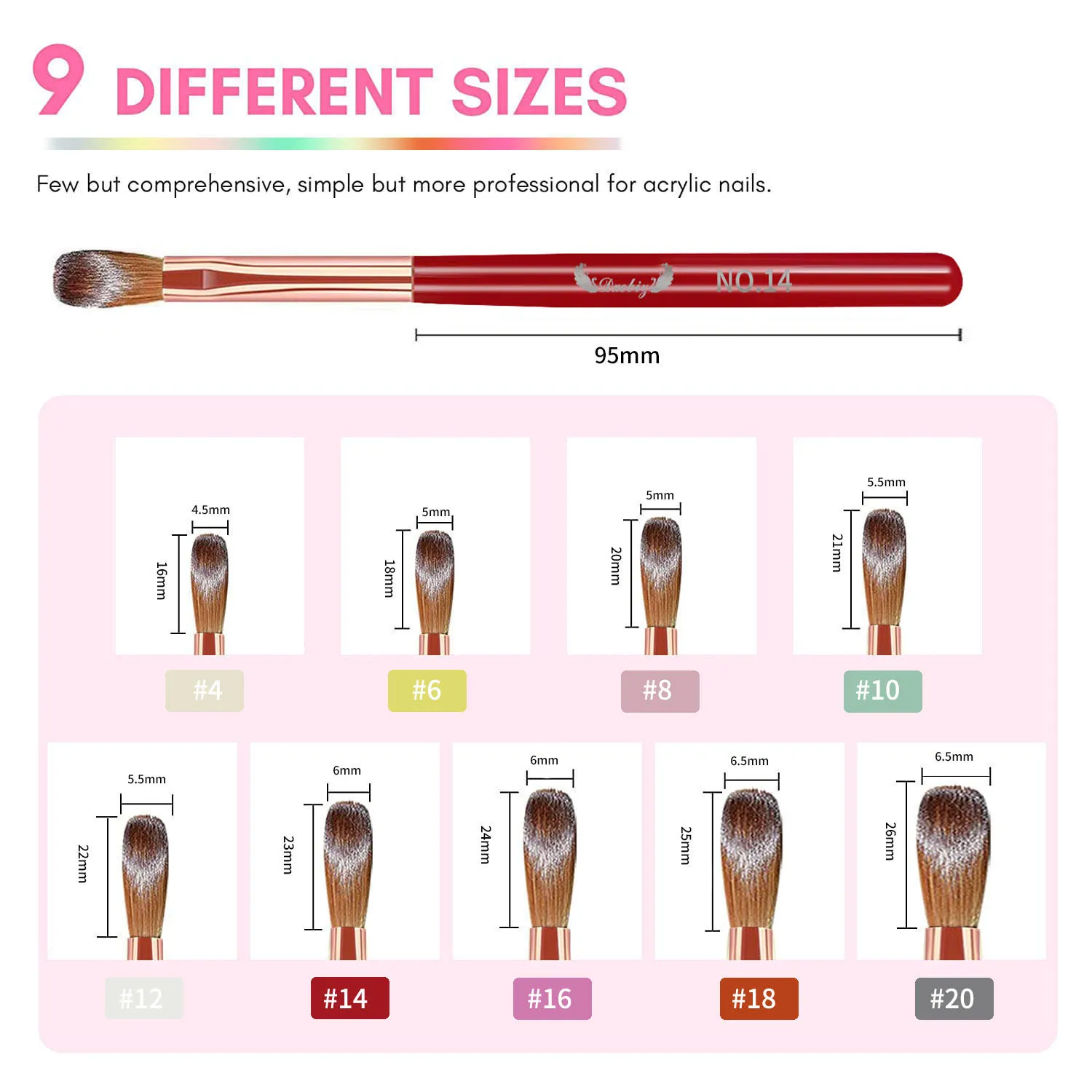 9 Pcs Speciality Acrylic Nail Brush Set   Acrylic Nail Brushes for Acrylic Application 3