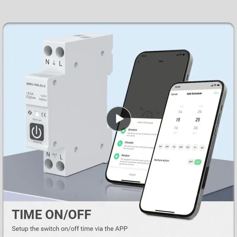 

Умный автоматический выключатель Tuya WiFi с измерением 1P 63А, DIN-рейка Smart Life, работа с Alexa Home Яндекс Алисы