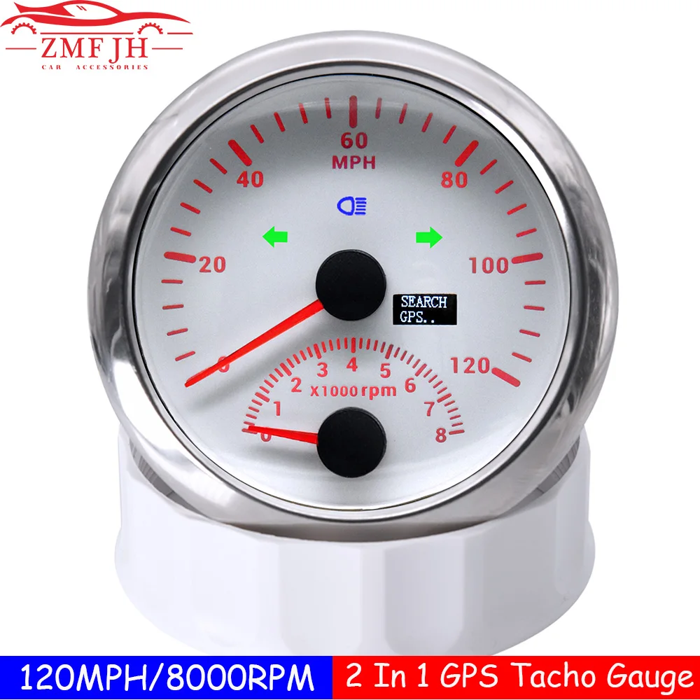 New Pointer Auto Car Boat 85mm 2 In 1 Gps Speedometer Gauge 120mph