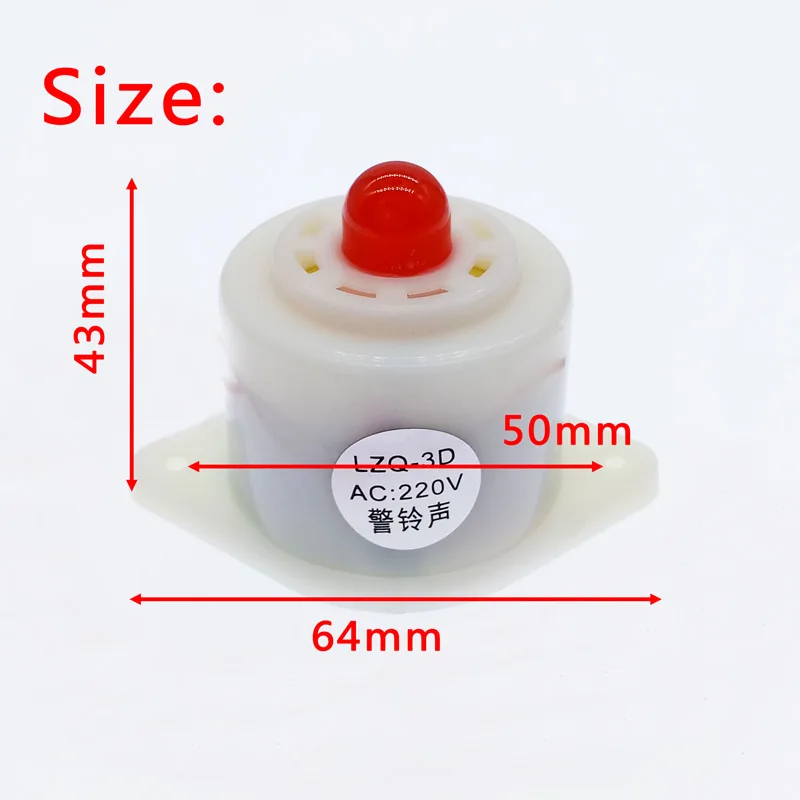 플래시 라이트가 있는 보안 시스템용 4Pcs LZQ-3D 고데시벨 전자 버저, 가청 및 시각 경보 12V 24V 220V