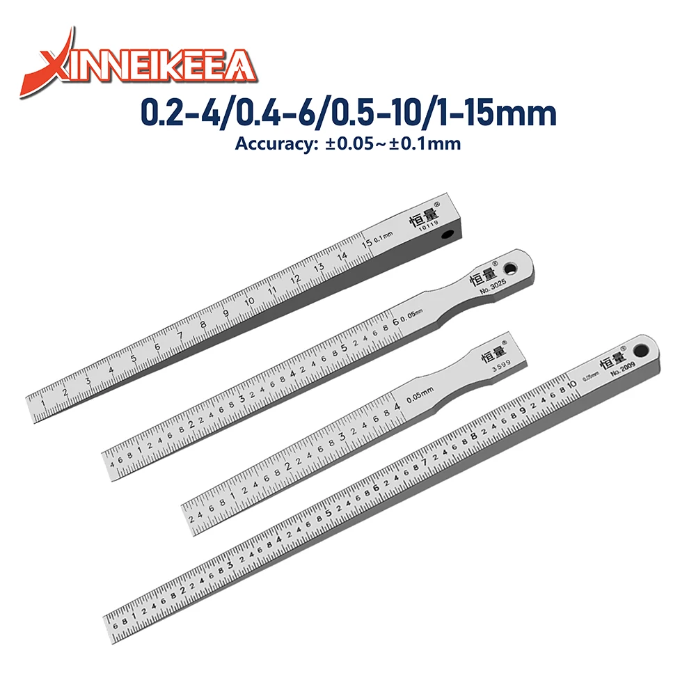 

0.2-4 0.4-6 0.5-10 1-15mm High Hardness Stainless Steel Slope Gauge Flatness Gap Detection Between Slope Wedge Feeler Gauge