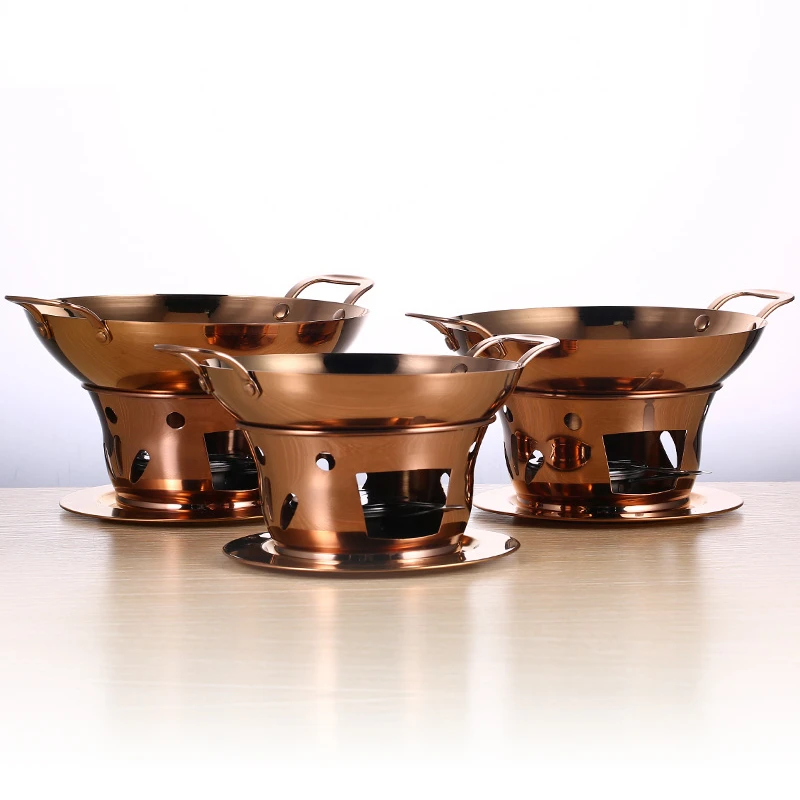 Dry boiler Commercial solid fuel boiler Golden alcohol furnace Chafing dish buffet Korean pot Thickened stainless steel hot pot dry boiler