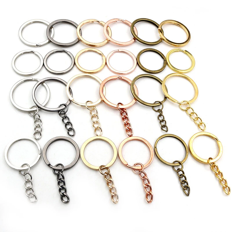 20 Stück 25-30mm vergoldeter Schlüssel ring Schlüssel anhänger Schlüssel anhänger Verschluss-Schlüssel anhänger Schlüssel anhänger Split Ring überzockter Schlüssel ring für die Schmuck herstellung