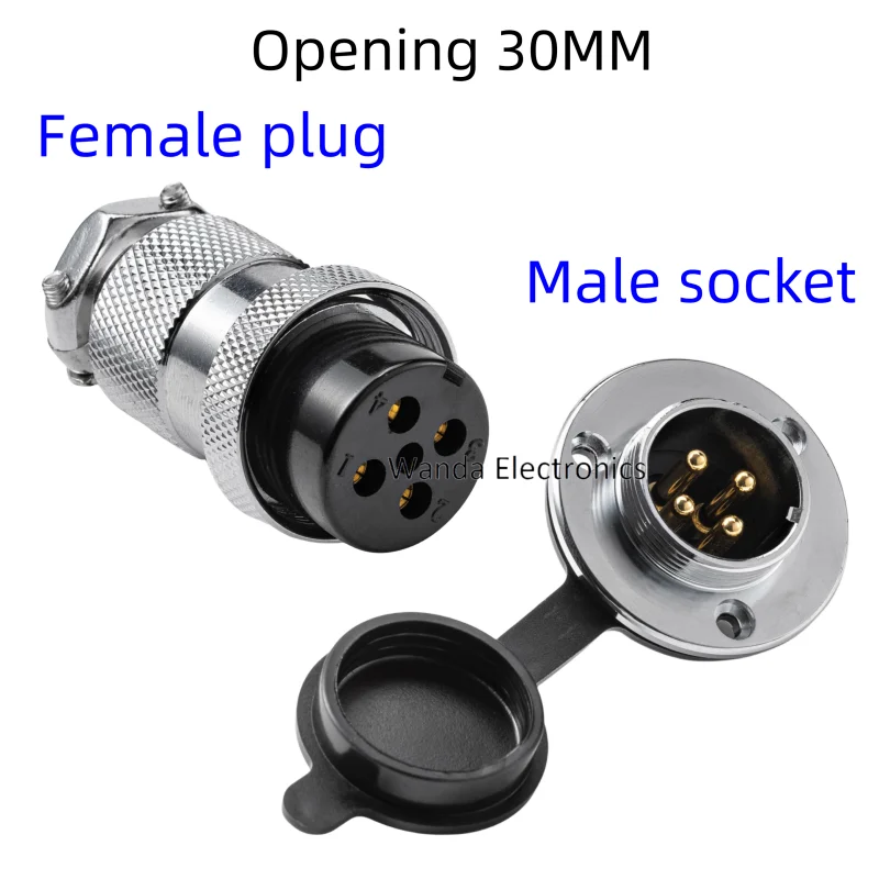 Aviation plug GX30 M30 connector male socket female plug