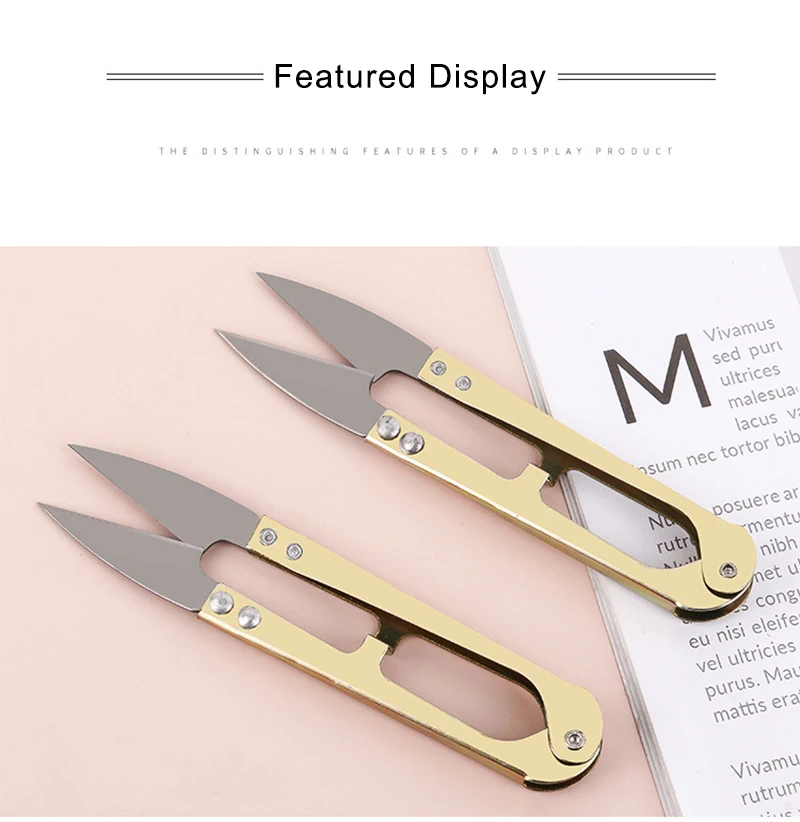 Description Picture 4 of item5/10/12pcs Yarn Shears Cutting Sewing Scissors Shears Cross Stitch Scissors Embroidery Scissor U Thread Scissors for Fabric DIY