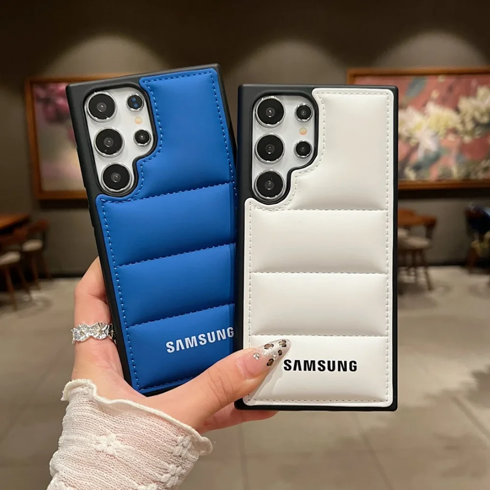 Original Samsung Down Jacket Phone Case - Soft TPU Wave Puffer Shockproof Coque